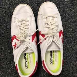 Size 8.5 white and red Converse